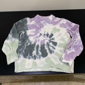 Madewell Tie-Dye Puff-Sleeve Sweater